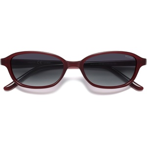 image:imageSOJOS Small Trendy Rectangle Polarized Sunglasses Womens Mens SJ2733  Retro Slim Thin Chic Oval Cat Eye Lightweight Frames UV Protection TAC Lenses Petite SunniesRedGrey