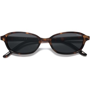 image:imageSOJOS Small Trendy Rectangle Polarized Sunglasses Womens Mens SJ2733  Retro Slim Thin Chic Oval Cat Eye Lightweight Frames UV Protection TAC Lenses Petite SunniesBrown TortoiseGrey