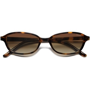 image:imageSOJOS Small Trendy Rectangle Polarized Sunglasses Womens Mens SJ2733  Retro Slim Thin Chic Oval Cat Eye Lightweight Frames UV Protection TAC Lenses Petite SunniesBrown TortoiseBrown