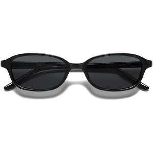 image:imageSOJOS Small Trendy Rectangle Polarized Sunglasses Womens Mens SJ2733  Retro Slim Thin Chic Oval Cat Eye Lightweight Frames UV Protection TAC Lenses Petite SunniesBlackGrey