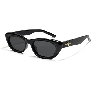 image:imageSOJOS Trendy Polarized Narrow Cat Eye Sunglasses for Women Retro Cute Small Womens Shades SJ2284BlackGrey