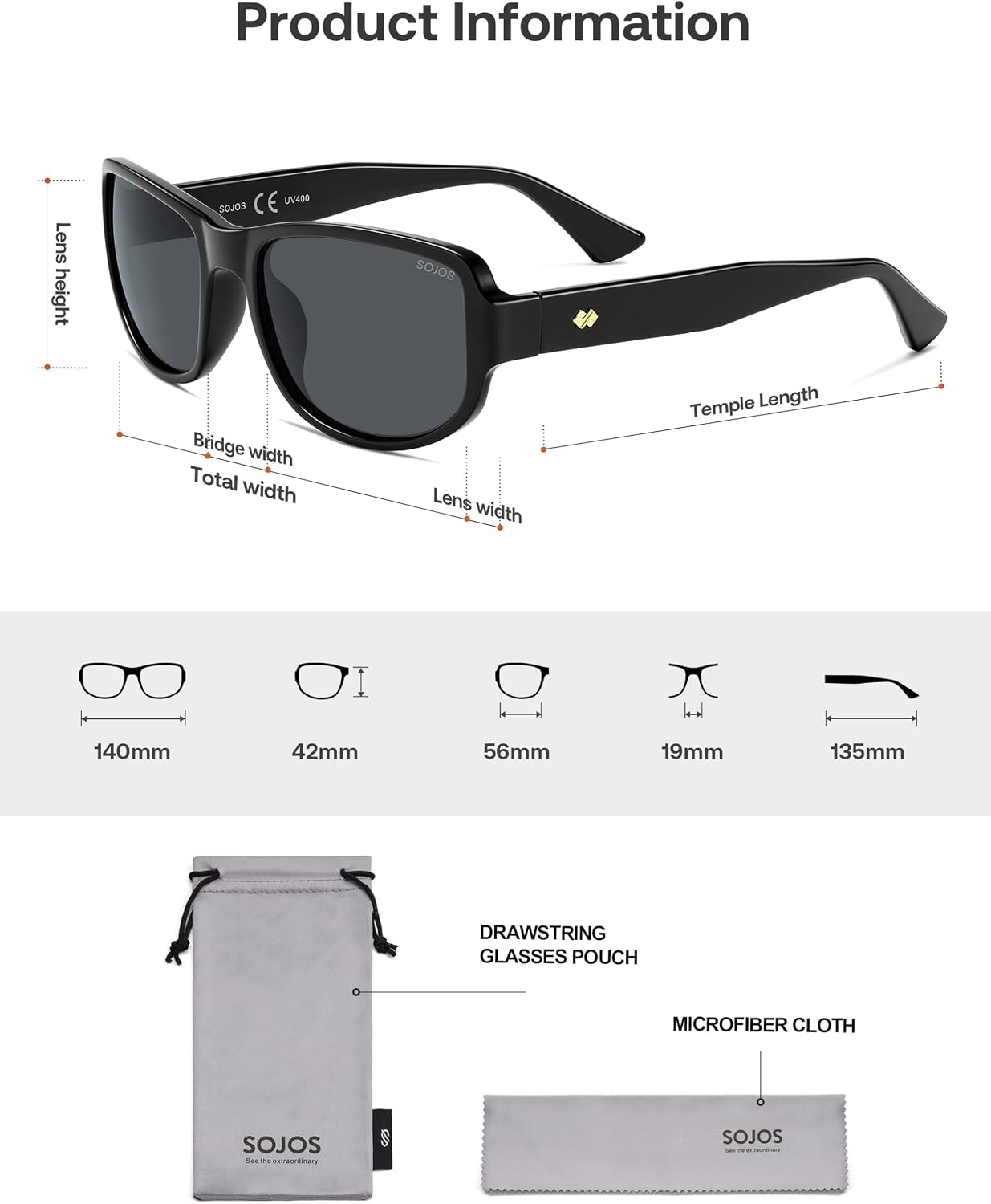 image:imageSOJOS Retro Oversized Polarized Wrap Around Sunglasses for Women Men SJ2728  Vintage 2000s Y2K Wraparound Rounded Rectangle Womens Mens Shades SunniesBlackGrey
