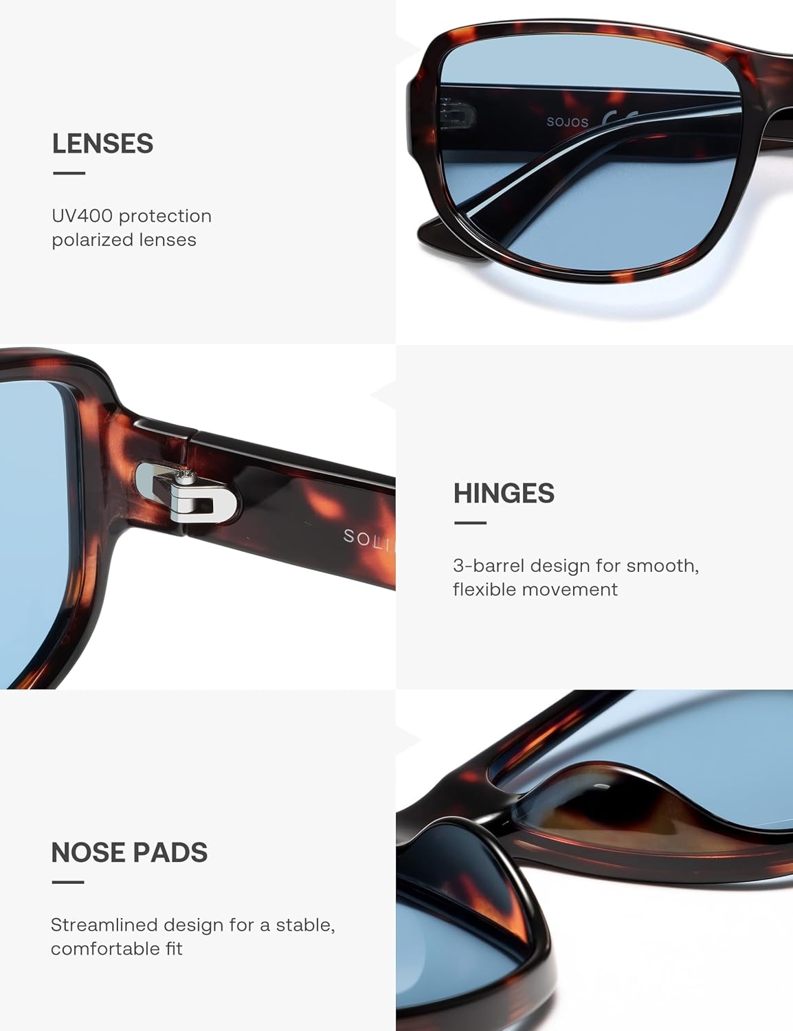 image:imageSOJOS Retro Oversized Polarized Wrap Around Sunglasses for Women Men SJ2728  Vintage 2000s Y2K Wraparound Rounded Rectangle Womens Mens Shades SunniesTortoiseLight Blue