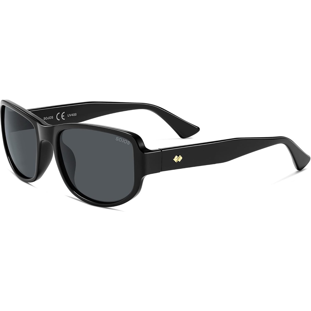 image:imageSOJOS Retro Oversized Polarized Wrap Around Sunglasses for Women Men SJ2728  Vintage 2000s Y2K Wraparound Rounded Rectangle Womens Mens Shades SunniesBlackGrey