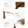 image:imageSOJOS Narrow Rectangle Polarized Sunglasses Womens Mens Retro Sun Glasses Vintage Shades SJ1249AShiny Gold  Brown Lens