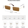 image:imageSOJOS Narrow Rectangle Polarized Sunglasses Womens Mens Retro Sun Glasses Vintage Shades SJ1249AShiny Gold  Brown Lens