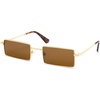 image:imageSOJOS Narrow Rectangle Polarized Sunglasses Womens Mens Retro Sun Glasses Vintage Shades SJ1249AShiny Gold  Brown Lens