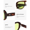 image:imageSOJOS Trendy Oversized Polarized Aviator Sunglasses Womens Mens SJ2725  70s 80s Retro Vintage Shades Big Bold Thick Frame UV Protection TAC Lenses Sun GlassesTortoiseGreen