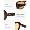 image:imageSOJOS Trendy Oversized Polarized Aviator Sunglasses Womens Mens SJ2725  70s 80s Retro Vintage Shades Big Bold Thick Frame UV Protection TAC Lenses Sun GlassesTortoiseTea