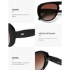 image:imageSOJOS Trendy Oversized Polarized Aviator Sunglasses Womens Mens SJ2725  70s 80s Retro Vintage Shades Big Bold Thick Frame UV Protection TAC Lenses Sun GlassesBlackBrown