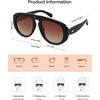 image:imageSOJOS Trendy Oversized Polarized Aviator Sunglasses Womens Mens SJ2725  70s 80s Retro Vintage Shades Big Bold Thick Frame UV Protection TAC Lenses Sun GlassesBlackBrown