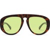 image:imageSOJOS Trendy Oversized Polarized Aviator Sunglasses Womens Mens SJ2725  70s 80s Retro Vintage Shades Big Bold Thick Frame UV Protection TAC Lenses Sun GlassesTortoiseGreen