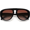image:imageSOJOS Trendy Oversized Polarized Aviator Sunglasses Womens Mens SJ2725  70s 80s Retro Vintage Shades Big Bold Thick Frame UV Protection TAC Lenses Sun GlassesBlackBrown