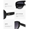 image:imageSOJOS Trendy Oversized Polarized Aviator Sunglasses Womens Mens SJ2725  70s 80s Retro Vintage Shades Big Bold Thick Frame UV Protection TAC Lenses Sun GlassesBlackGrey