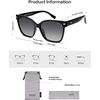 image:imageSOJOS Trendy Square Oversized Polarized Sunglasses Women SJ2682  Retro Womens UV400 ShadesBlack Frame Grey Lens