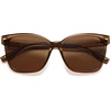 image:imageSOJOS Trendy Square Oversized Polarized Sunglasses Women SJ2682  Retro Womens UV400 ShadesBrown Frame Brown Lens