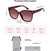 image:imageSOJOS Trendy Square Oversized Polarized Sunglasses Women SJ2682  Retro Womens UV400 ShadesDark Red Frame Red Grading Lens