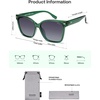 image:imageSOJOS Trendy Square Oversized Polarized Sunglasses Women SJ2682  Retro Womens UV400 ShadesGreen Frame Grey Grading Lens