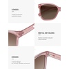 image:imageSOJOS Trendy Square Oversized Polarized Sunglasses Women SJ2682  Retro Womens UV400 ShadesPink Frame Brown Lens