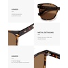 image:imageSOJOS Trendy Square Oversized Polarized Sunglasses Women SJ2682  Retro Womens UV400 ShadesTortoise Frame Brown Lens