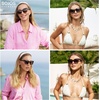 image:imageSOJOS Trendy Square Oversized Polarized Sunglasses Women SJ2682  Retro Womens UV400 ShadesTortoise Frame Brown Lens