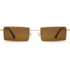 image:imageSOJOS Narrow Rectangle Polarized Sunglasses Womens Mens Retro Sun Glasses Vintage Shades SJ1249AShiny Gold  Brown Lens