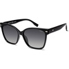 image:imageSOJOS Trendy Square Oversized Polarized Sunglasses Women SJ2682  Retro Womens UV400 ShadesBlack Frame Grey Lens