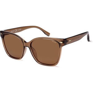 image:imageSOJOS Trendy Square Oversized Polarized Sunglasses Women SJ2682  Retro Womens UV400 ShadesBrown Frame Brown Lens