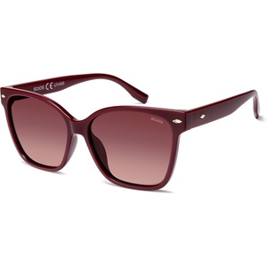 image:imageSOJOS Trendy Square Oversized Polarized Sunglasses Women SJ2682  Retro Womens UV400 ShadesDark Red Frame Red Grading Lens