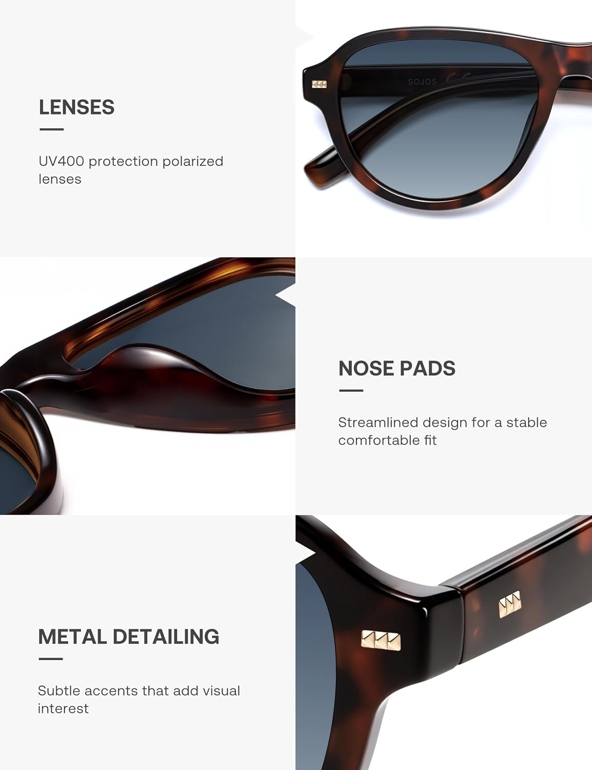 image:imageSOJOS Retro Thick Polarized Aviator Sunglasses for Women Men SJ2715  Vintage 70s Style Pilot Shades UV Protection SunniesTortoiseGradient Blue