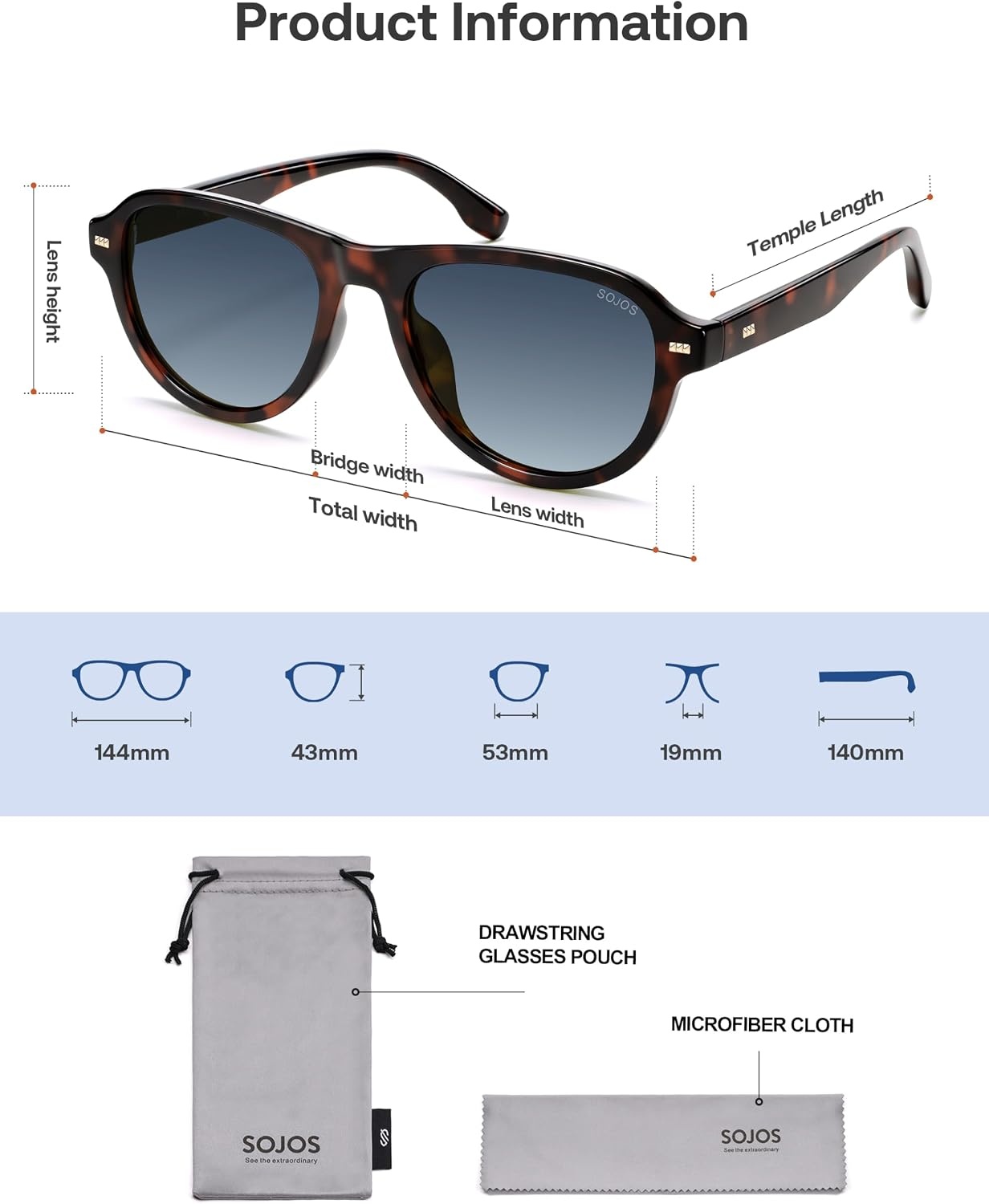 image:imageSOJOS Retro Thick Polarized Aviator Sunglasses for Women Men SJ2715  Vintage 70s Style Pilot Shades UV Protection SunniesTortoiseGradient Blue