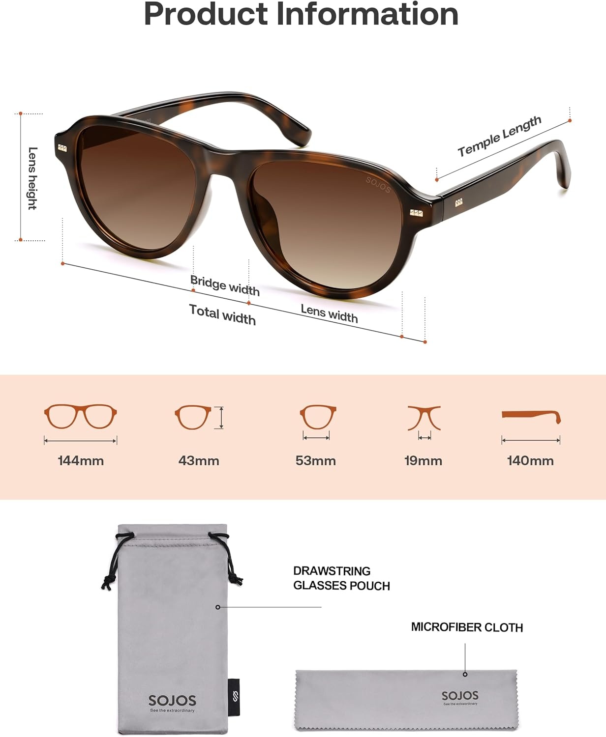 image:imageSOJOS Retro Thick Polarized Aviator Sunglasses for Women Men SJ2715  Vintage 70s Style Pilot Shades UV Protection SunniesTortoiseGradient Brown