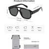 image:imageSOJOS Retro Large Polarized Aviator Sunglasses Womens Mens SJ2745  Vintage Trendy Sunnies Square Pilot Shades Big Thick Frame UV Protection TAC LensesBlackGrey