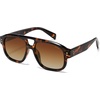 image:imageSOJOS Retro Large Polarized Aviator Sunglasses Womens Mens SJ2745  Vintage Trendy Sunnies Square Pilot Shades Big Thick Frame UV Protection TAC LensesTortoiseBrown