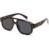 image:imageSOJOS Retro Large Polarized Aviator Sunglasses Womens Mens SJ2745  Vintage Trendy Sunnies Square Pilot Shades Big Thick Frame UV Protection TAC LensesTortoiseGrey