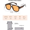 image:imageSOJOS Retro Large Polarized Aviator Sunglasses Womens Mens SJ2745  Vintage Trendy Sunnies Square Pilot Shades Big Thick Frame UV Protection TAC LensesTortoiseYellow