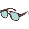 image:imageSOJOS Retro Large Polarized Aviator Sunglasses Womens Mens SJ2745  Vintage Trendy Sunnies Square Pilot Shades Big Thick Frame UV Protection TAC LensesBrownBlue