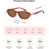 image:imageSOJOS Retro Rectangle Hexagon Sunglasses Womens SJ2759  Trendy design UV400 protection lenses driving outdoor ShadeRedBrown