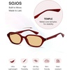image:imageSOJOS Retro TR90 Frame Rectangle Polarized Sunglasses for Women Men SJ3503  Trendy 90s Chic Lightweight Flexible Slim Narrow Womens Mens Oval Shades SunniesBurgundyLight Tan