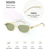 image:imageSOJOS Retro TR90 Frame Rectangle Polarized Sunglasses for Women Men SJ3503  Trendy 90s Chic Lightweight Flexible Slim Narrow Womens Mens Oval Shades SunniesTranslucent ChampagneLight Sage Green