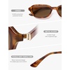 image:imageSOJOS Retro TR90 Frame Rectangle Polarized Sunglasses for Women Men SJ3503  Trendy 90s Chic Lightweight Flexible Slim Narrow Womens Mens Oval Shades SunniesBrown TortoiseGradient Brown