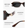 image:imageSOJOS Retro TR90 Frame Rectangle Polarized Sunglasses for Women Men SJ3503  Trendy 90s Chic Lightweight Flexible Slim Narrow Womens Mens Oval Shades SunniesDark TortoiseGrey