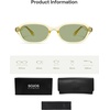 image:imageSOJOS Retro TR90 Frame Rectangle Polarized Sunglasses for Women Men SJ3503  Trendy 90s Chic Lightweight Flexible Slim Narrow Womens Mens Oval Shades SunniesTranslucent ChampagneLight Sage Green