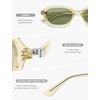 image:imageSOJOS Retro TR90 Frame Rectangle Polarized Sunglasses for Women Men SJ3503  Trendy 90s Chic Lightweight Flexible Slim Narrow Womens Mens Oval Shades SunniesTranslucent ChampagneLight Sage Green