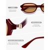 image:imageSOJOS Retro TR90 Frame Rectangle Polarized Sunglasses for Women Men SJ3503  Trendy 90s Chic Lightweight Flexible Slim Narrow Womens Mens Oval Shades SunniesBurgundyLight Tan
