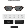 image:imageSOJOS Retro TR90 Frame Rectangle Polarized Sunglasses for Women Men SJ3503  Trendy 90s Chic Lightweight Flexible Slim Narrow Womens Mens Oval Shades SunniesDark TortoiseGrey