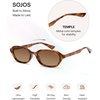 image:imageSOJOS Retro TR90 Frame Rectangle Polarized Sunglasses for Women Men SJ3503  Trendy 90s Chic Lightweight Flexible Slim Narrow Womens Mens Oval Shades SunniesBrown TortoiseGradient Brown