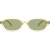 image:imageSOJOS Retro TR90 Frame Rectangle Polarized Sunglasses for Women Men SJ3503  Trendy 90s Chic Lightweight Flexible Slim Narrow Womens Mens Oval Shades SunniesTranslucent ChampagneLight Sage Green