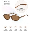 image:imageSOJOS Retro TR90 Frame Rectangle Polarized Sunglasses for Women Men SJ3503  Trendy 90s Chic Lightweight Flexible Slim Narrow Womens Mens Oval Shades SunniesBrownBrown