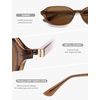 image:imageSOJOS Retro TR90 Frame Rectangle Polarized Sunglasses for Women Men SJ3503  Trendy 90s Chic Lightweight Flexible Slim Narrow Womens Mens Oval Shades SunniesBrownBrown